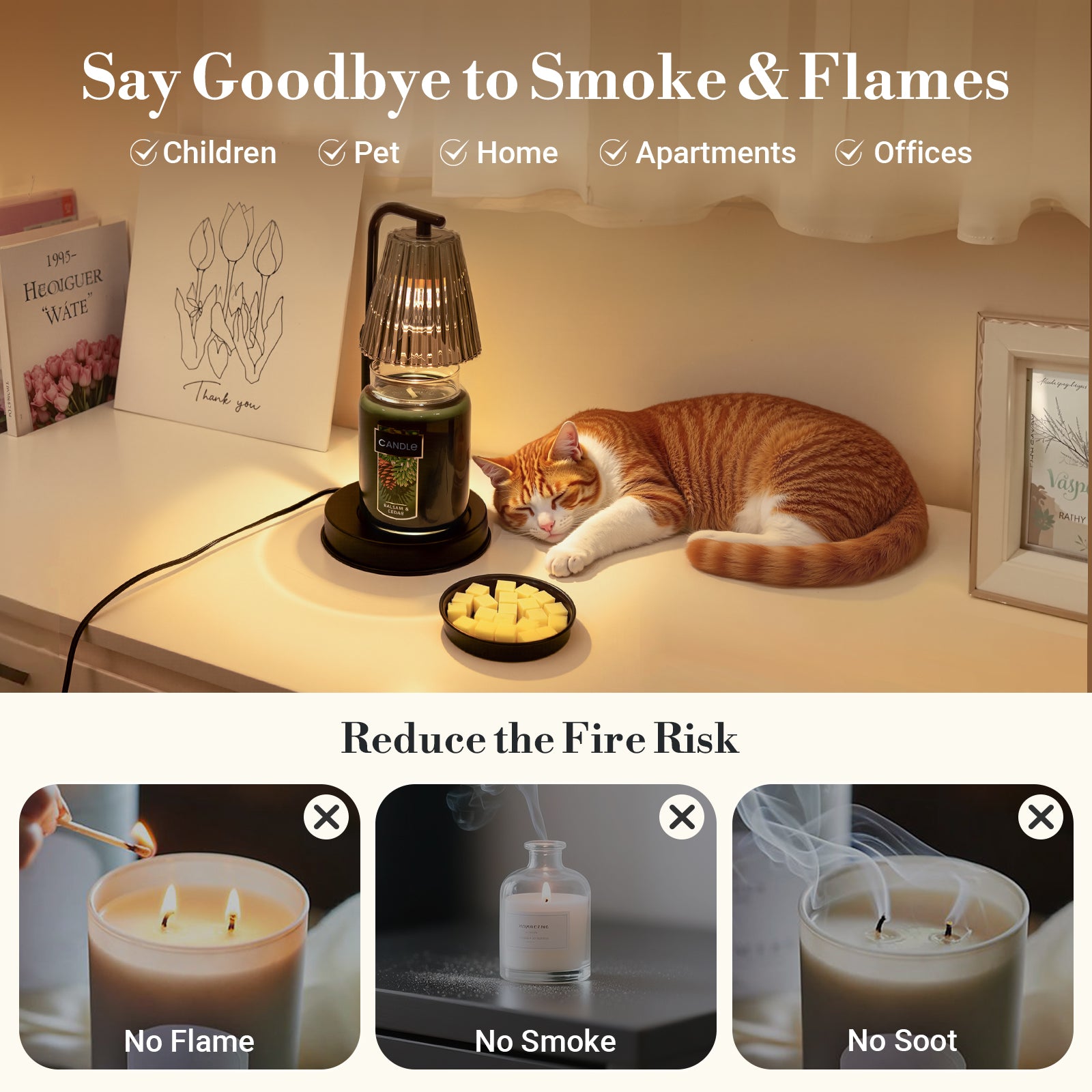 Candle Warmer Lamp with Timer for Yankee Candles, Black Wax Warmer with Dish for Wax Melts, House Warming Gifts New Home Kitchen Office Dorm Room Fall Decor, Birthday Gifts for Mom Women Men