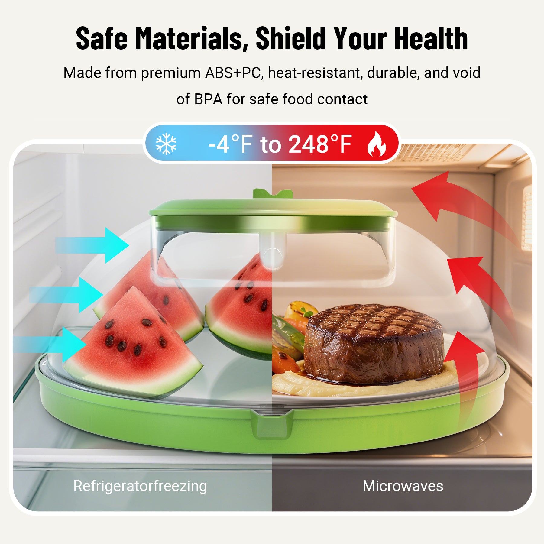 Microwave Splatter Cover with Water Steamer, Upgraded Microwave Cover for Food with Handle, Clear Plate Covers, Splatter Guard, Kitchen Essentials Gadgets, House Warming Gifts New Home, 10 Inch