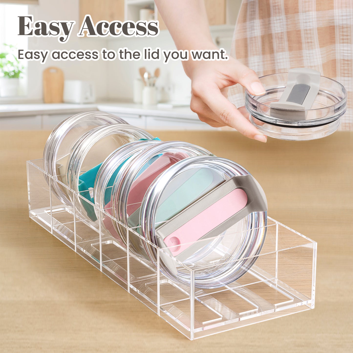 Acrylic Tumbler Lid Organizer for Stanley Cup Accessories