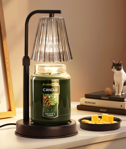 Candle Warmer Lamp with Timer for Yankee Candles, Black Wax Warmer with Dish for Wax Melts, House Warming Gifts New Home Kitchen Office Dorm Room Fall Decor, Birthday Gifts for Mom Women Men