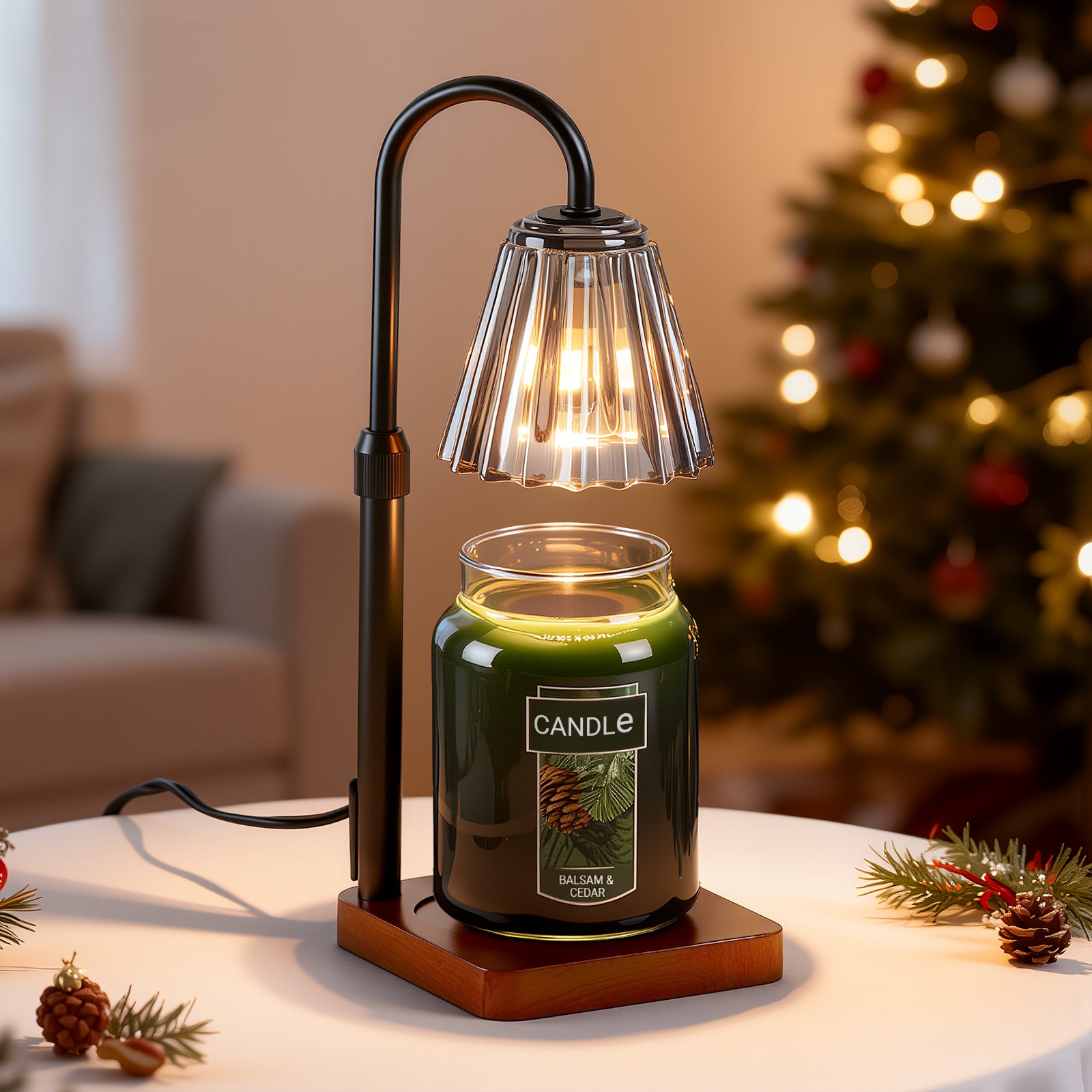 Marycele Candle Warmer Lamp for Yankee Candles, Christmas Birthday Gifts for Mom Women Sister Her, House Warming Gifts, Thanksgiving Decorations for Office Room Home Decor, Clear Wax Warmer with Timer