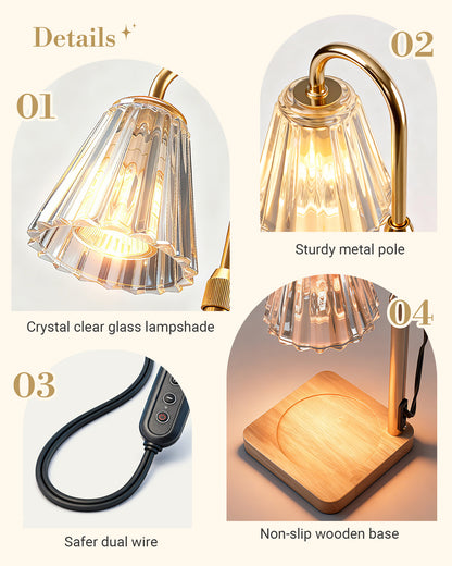 Marycele Candle Warmer Lamp for Yankee Candles, Christmas Birthday Gifts for Mom Women Sister Her, House Warming Gifts, Thanksgiving Decorations for Office Room Home Decor, Clear Wax Warmer with Timer